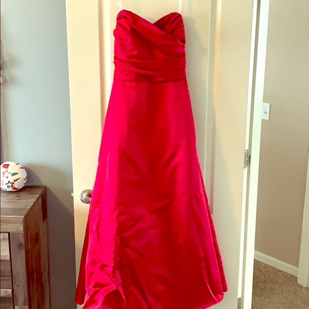 Formal Red Strapless Dress